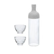 Hario Filter in Bottle and Tea Glass Set (Pale Grey)